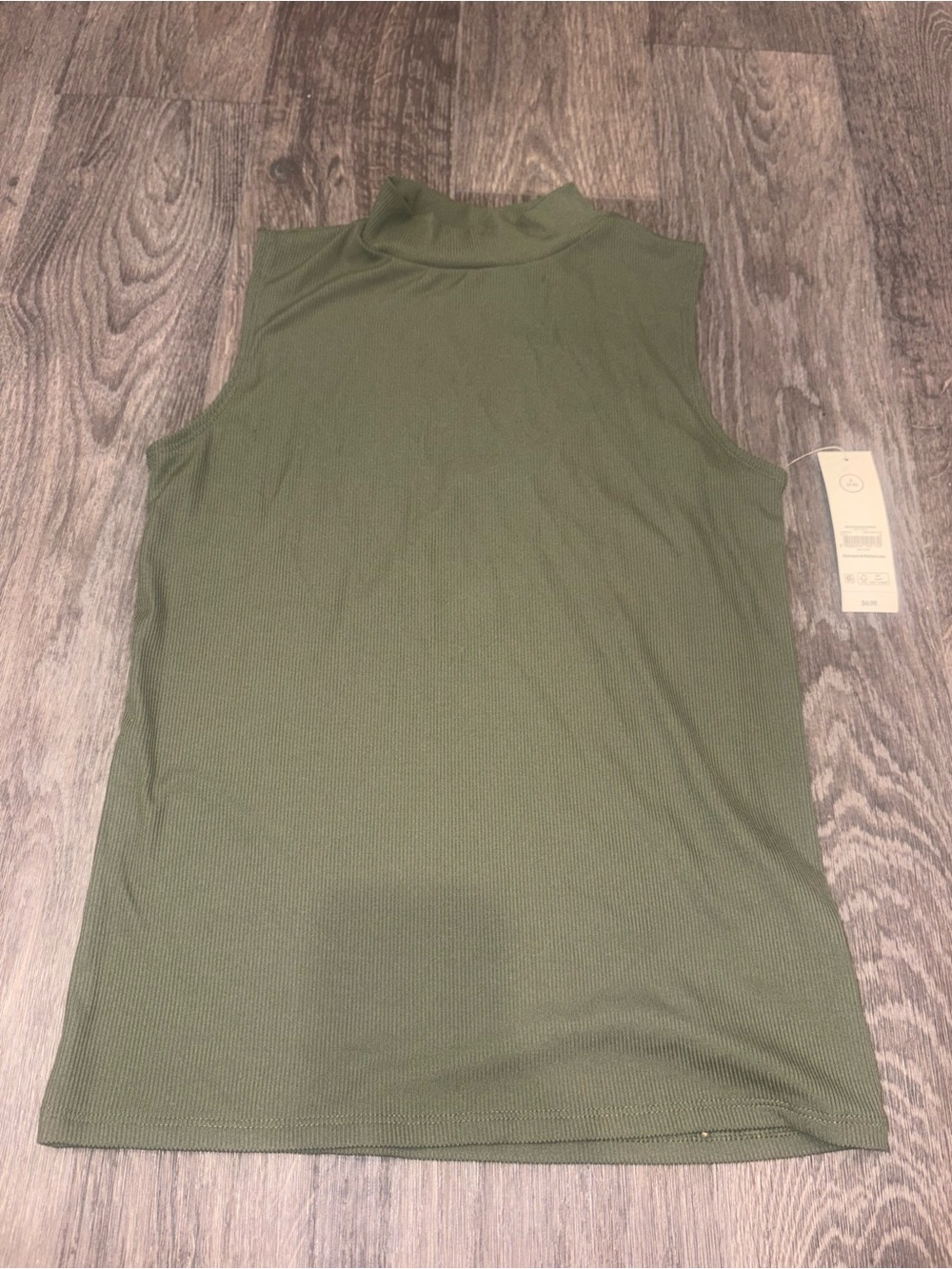 No Boundaries Olive Green Ribbed Mock Neck Tank